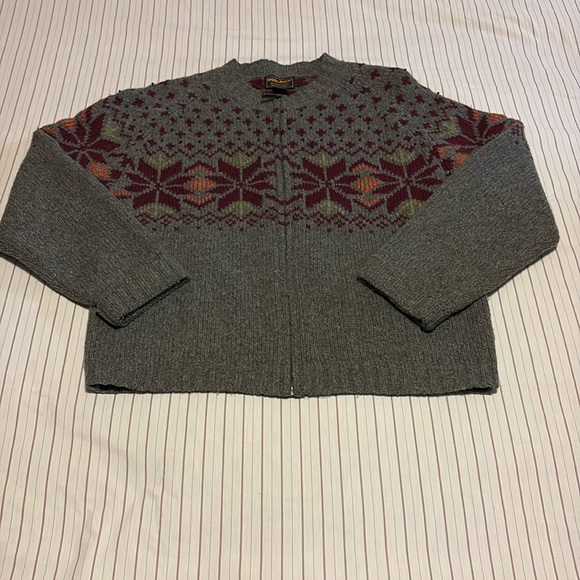 100% lambswool Woolrich zipper cardigan - Picture 3 of 11